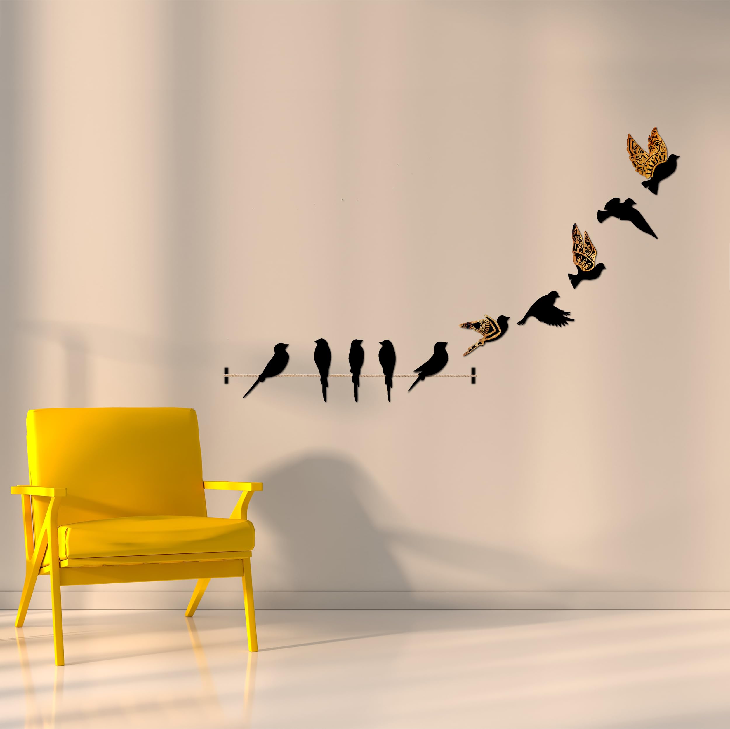 Vah- Kya Bat Hai !! Mandala Birds Wall Hanging For Home And Interior Decoration, Wooden Decor Items